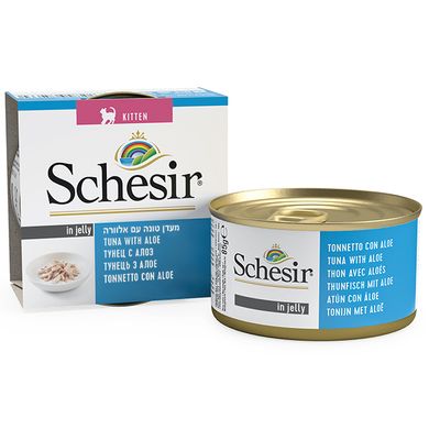 Schesir (Шезир) Tuna & Aloe Kitten - Консервированный корм с мясом тунца и алоэ для котят 85 г