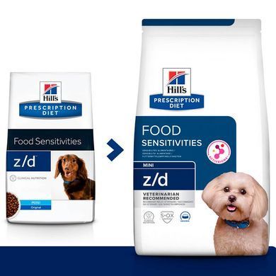 Hill's (Хиллс) Prescription Diet z/d Mini - Сухой корм при пищевой аллергии для собак малых пород, 6 кг