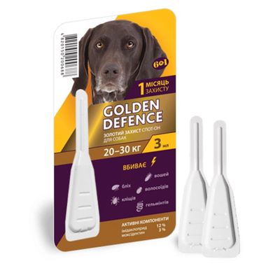 Palladium (Палладіум) Golden Defence - Краплі "Золотий захист" на холку від паразитів для собак (1 піпетка) до 4 кг