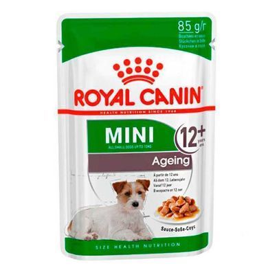Royal Canin (Роял Канин) Mini Ageing 12+ &ndash; Влажный корм с мясом для взрослых собак малых пород старше 12 лет (кусочки в соусе) 85 г