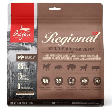 Orijen (Ориджен) Regional Red Dog - Сухой корм с говядиной для собак различных пород на всех стадиях жизни 340 г