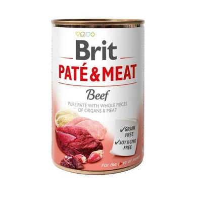 Brit (Брит) PATE & MEAT Beef - Консервированный корм с говядиной для собак 400 г