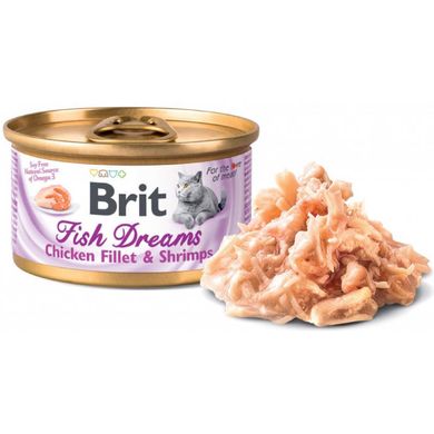Brit (Брит) Fish Dreams Chicken Fillet & Shrimps - Консервы с куриным филе и креветками для кошек 80 г