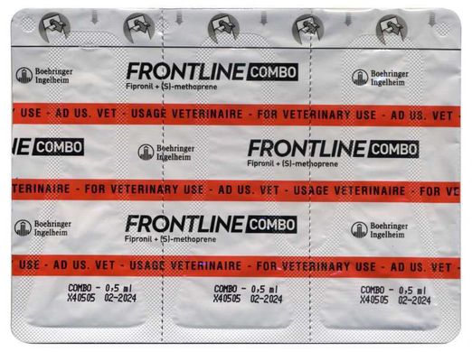 Frontline (Фронтлайн) by Merial - Frontline COMBO Cat - Противопаразитарные капли от блох и клещей для котов 0,5 мл (3 пипетки)
