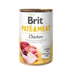 Brit (Брит) PATE & MEAT Chicken - Консервированный корм с курицей для собак 400 г