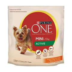 Purina ONE (Пурина Ван) Mini Active – Сухой корм с курицей и рисом для активных собак малых пород 1,5 кг