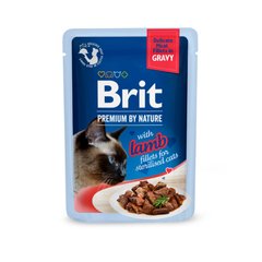 Brit Premium (Брит Премиум) Delicate Fillets in Gravy Lamb for Sterilised pouch - Влажный корм для стерилизованных котов и кошек, филе ягненка в соусе 85 г