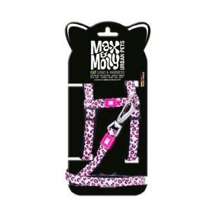 Max&Molly (Макс энд Молли) Harness/Leash Set - Набор для кошек Шлея/поводок Leopard Pink с леопардовым принтом, 1 размер