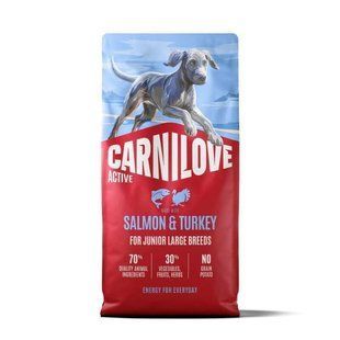 Carnilove (Карнилав) Active Salmon & Turkey Junior Large Breed - Сухой корм с лососем и индейкой для молодых собак больших пород, 12 кг