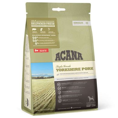 Acana (Акана) Yorkshire Pork - Сухой корм с мясом свинины для собак всех пород на всех стадиях жизни с чувствительным пищеварением 340 г