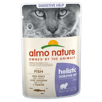 Almo Nature (Альмо Натюр) Holistic Digestive Help Cat Fish - Вологий корм із рибою для котів з чутливим травленням (шматочки в желе) 70 г
