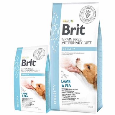 Brit GF Veterinary Diet (Брит Ветеринари Диет) Dog Obesity - Беззерновая диета при избыточном весе с ягненком, индейкой и горохом для собак 2 кг