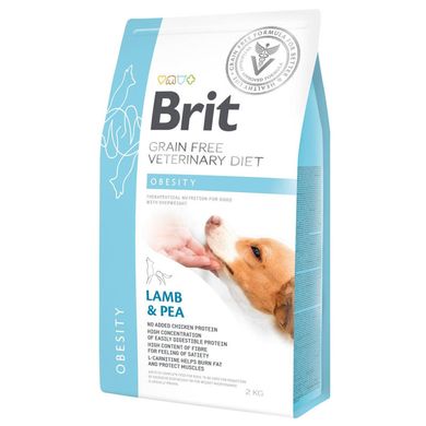 Brit GF Veterinary Diet (Бріт Ветерінарі Дієт) Dog Obesity - Беззернова дієта при надмірній вазі з ягням, індичкою і горохом для собак 2 кг