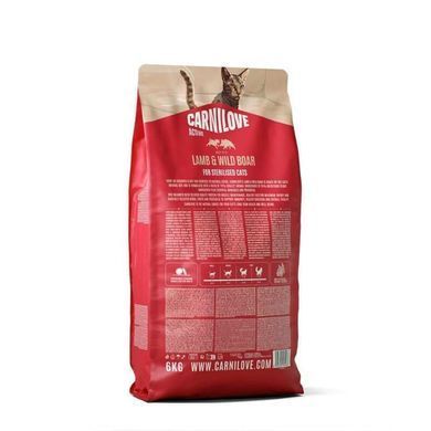 Carnilove (Каринилав) Active Lamb & Wild Boar Sterilised - Сухой корм с ягненком и диким кабаном для стерилизованных кошек, 6 кг