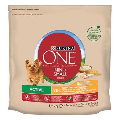 Purina ONE (Пуріна Ван) Mini Active &ndash; Сухий корм з куркою і рисом для активних собак малих порід, 1,5 кг