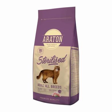 Araton (Аратон) Sterilised Adult All Breeds - Сухой корм с птицей для стерилизованных и склонных к полноте взрослых кошек 1,5 кг