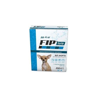Zoovet (Зоовет) Fip Forte - Краплі від бліх і кліщів для собак різних порід менее 4 кг
