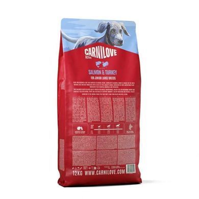 Carnilove (Карнилав) Active Salmon & Turkey Junior Large Breed - Сухой корм с лососем и индейкой для молодых собак больших пород, 12 кг