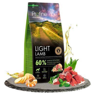 Profine (Профайн) Light Lamb and Potatoes - Сухой корм с ягненком и картофелем для собак с лишним весом, 12 кг