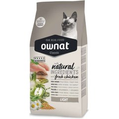 Ownat (Овнат) Adult Light - Сухой низкокалорийный корм с курицей для малоактивных котов 1,5 кг