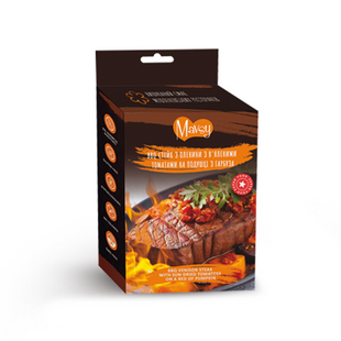 Ласощі для собак від 3-х місяців Mavsy (Мавсі) Refined jerky BBQ VENISON STEAK WITH SUN-DRIED TOMATOES ON A BED OF PUMPKIN стейк з оленини з в'яленими томатами на подушці з гарбуза, 100 г