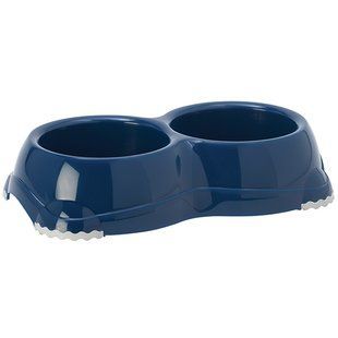 Moderna (Модерна) Double SMARTY Bowl - Миска двойная пластиковая СМАРТИ для собак и котов 2x330 мл Черничный