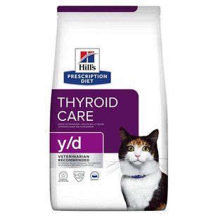 Hill's (Хиллс) Prescription Diet y/d Thyroid Care - Корм-диета с курицей для котов при заболеваниях щитовидной железы (гипертиреоз), 3 кг