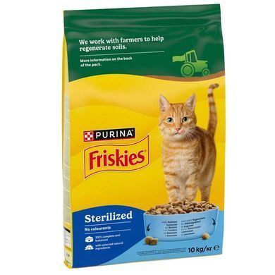 Friskies (Фрискис) by Purina Sterilized - Cухой корм с лососем и овощами для стерилизованных кошек, 10 кг