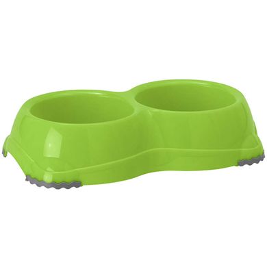 Moderna (Модерна) Double SMARTY Bowl - Миска двойная пластиковая СМАРТИ для собак и котов 2x330 мл Черничный