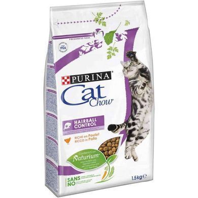 Cat Chow (Кэт Чау) Hairball Control - Сухой корм с курицей для кошек с контролем образования комков шерсти в ЖКТ 400 г
