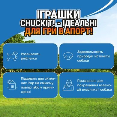 Chuckit (Чакіт) Max Glow Fetch Ball - Іграшка Гумовий м'яч з ефектом світіння в темряві для собак середнього розміру, M