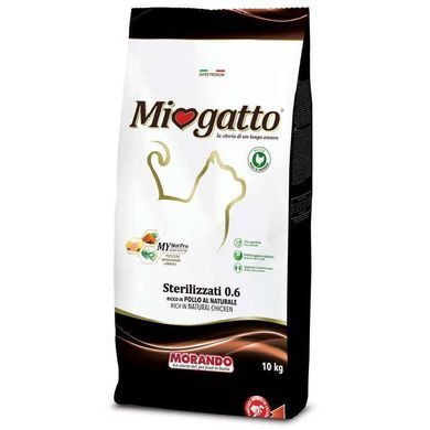 Miogatto (Миогатто) Sterilizzati 0.6 - Сухой корм с курицей для стерилизованных котов, 400 г