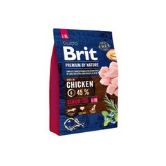 Brit Premium (Брит Премиум) by Nature SENIOR L+XL - Сухой корм с курицей для стареющих собак крупных и гигантских пород 3 кг