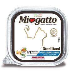 Morando (Морандо) Miogatto Sterilized Fish and Salmon - Влажный корм с лососем для взрослых стерилизованных котов и кошек 100 г
