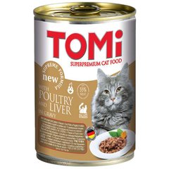TOMi (Томи) Poultry Liver - Консервы, влажный корм с птицей и печенью для котов всех возрастов и пород 400 г