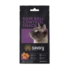 Savory (Сейвори) Snack Hair-ball Contro - Лакомство для кошек подушечки для контроля образования шерстяных комочков 60 г