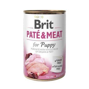 Brit (Бріт) PATE & MEAT for Puppy - Консервований корм з куркою та індичкою для цуценят 400 г