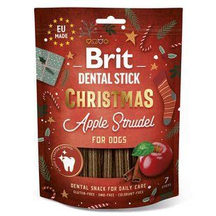 Brit Care (Брит Кеа) Dental Stick Christmas Apple StRud (Рудь)el - Рождественское лакомство со вкусом яблочного штруделя для собак, 251 г