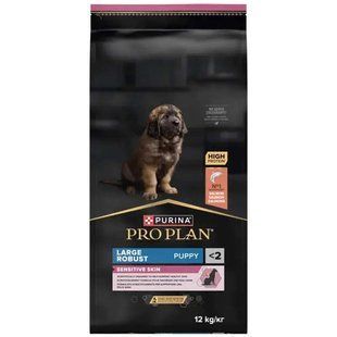 Purina Pro Plan (Пурина Про План) Large Robust Puppy Sensitive Skin - Сухой корм для щенков больших пород массивного телосложения с лососем, 12 кг