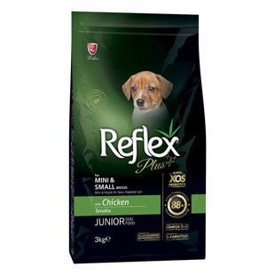 Reflex Plus (Рефлекс Плюс) Junior Dog Mini & Small Breeds Chicken - Сухий корм з куркою для цуценят малих порід, 3 кг