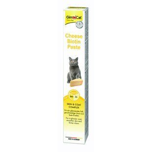 GimCat (ДжимКет) Cheese Biotin Paste - Паста для здорової шкіри та шерсті, містить біотин, цинк та лляну олію для котів 100 г