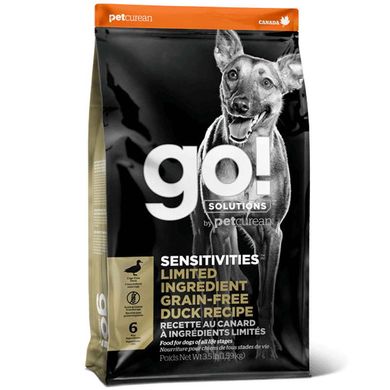 GO! (Гоу!) SOLUTIONS Sensitivities Limited Ingredient, Grain Free Duck Recipe (24/12) - Сухой беззерновой корм с уткой для щенков и взрослых собак с чувствительным пищеварением 2,72 кг