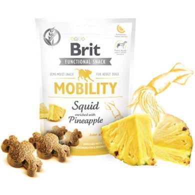 Brit Care (Бріт Кеа) Dog Functional Snack Mobility Squid &ndash; Функціональні ласощі з кальмаром і ананасом для суглобів і хрящів дорослих собак всіх порід, 150 г