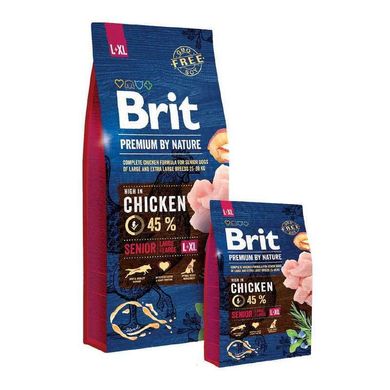 Brit Premium (Брит Премиум) by Nature SENIOR L+XL - Сухой корм с курицей для стареющих собак крупных и гигантских пород 3 кг