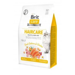 Brit Care (Брит Кеа) Cat Grain-Free Haircare - Сухой беззерновой корм с курицей и лососем для взрослых кошек со сложным уходом за шерстью 400 г