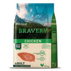 Bravery (Бравери) Chicken Adult Large/Medium - Сухой беззерновой корм с курицей для взрослых собак средних и крупных пород 4 кг