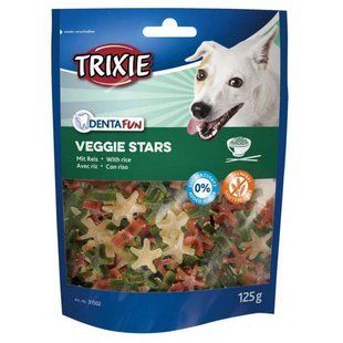 Trixie (Тріксі) Denta Fun Veggie Stars - Ласощі для очищення зубів з рисом для собак, 125 г