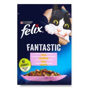 Felix (Феликс) Fantastic - Влажный корм с форелью для котов (кусочки в желе) 85 г