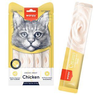 Wanpy (Ванпи) Creamy Lickable Treats Chicken курица - жидкое лакомство для котов