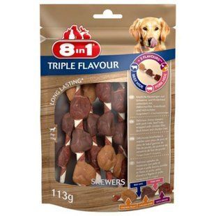 8in1 (8в1) Triple Flavour - Лакомство шашлычки для собак, 6 шт./уп.